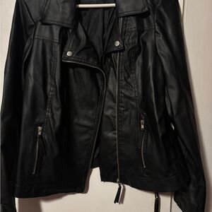 Miss Lili Classic Black Leather Look Jacket